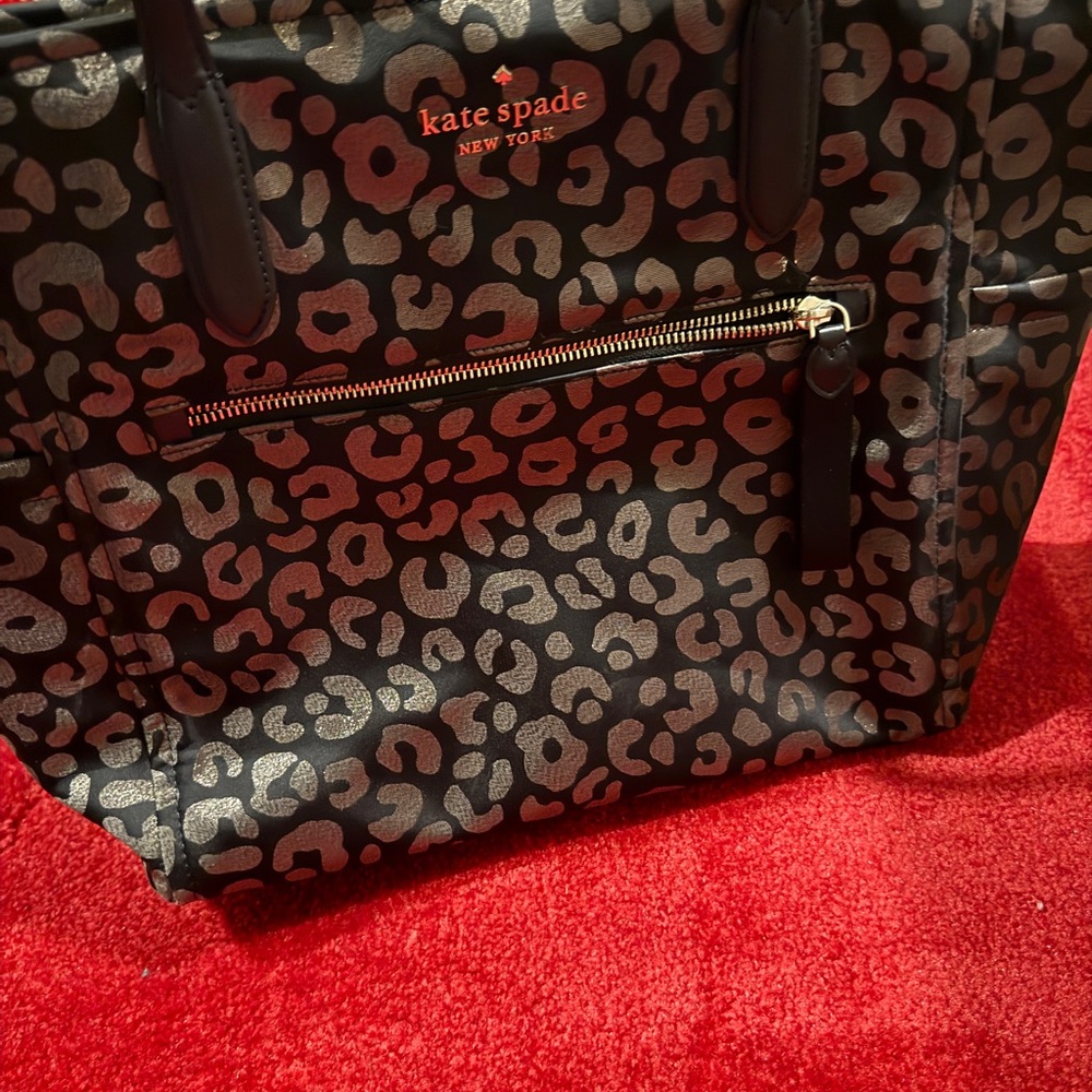 Kate Spade Black / gold Leopard Print Women's Bag/tote & matching wallet